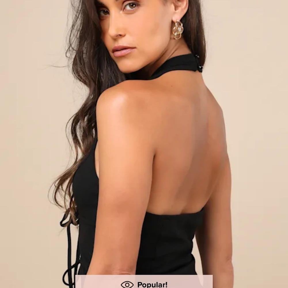 Elegant Black Halter Dress